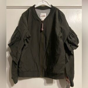 Cat & Jack Ruffle Sleeve Jacket Olive Green Size S (6/6x)